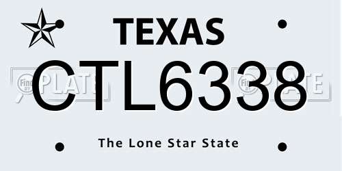 CTL6338 Texas License Plate