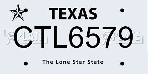 CTL6579 Texas License Plate
