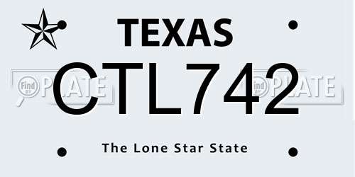 CTL742 Texas License Plate