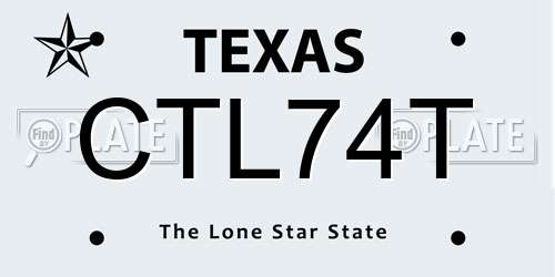 CTL74T Texas License Plate