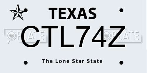 CTL74Z Texas License Plate