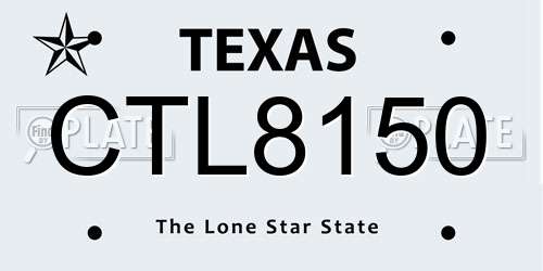 CTL8150 Texas License Plate
