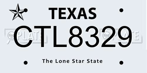 CTL8329 Texas License Plate