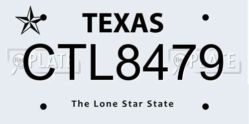 CTL8479 Texas License Plate