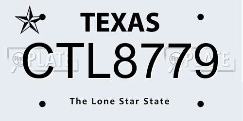 CTL8779 Texas License Plate