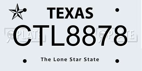 CTL8878 Texas License Plate