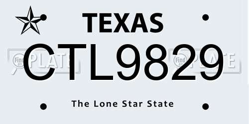 CTL9829 Texas License Plate