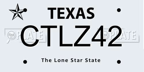 CTLZ42 Texas License Plate
