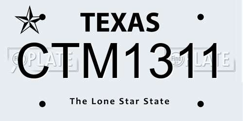 CTM1311 Texas License Plate