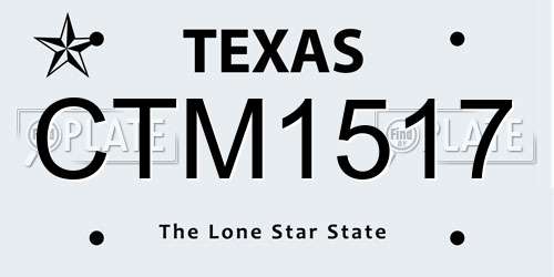 CTM1517 Texas License Plate