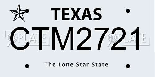 CTM2721 Texas License Plate