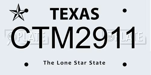 CTM2911 Texas License Plate