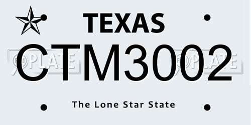 CTM3002 Texas License Plate
