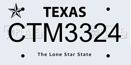 CTM3324 Texas License Plate