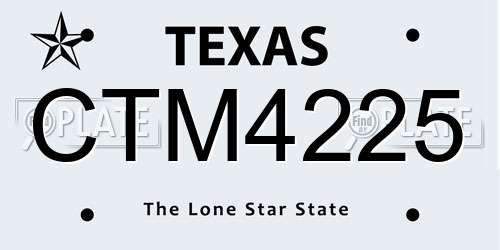 CTM4225 Texas License Plate