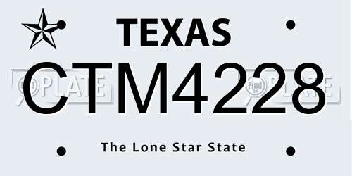 CTM4228 Texas License Plate