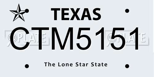CTM5151 Texas License Plate