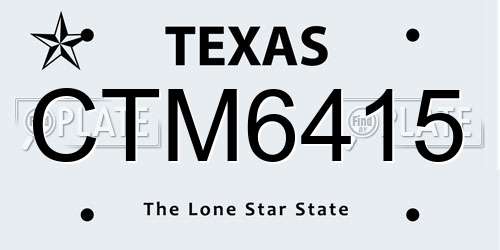 CTM6415 Texas License Plate
