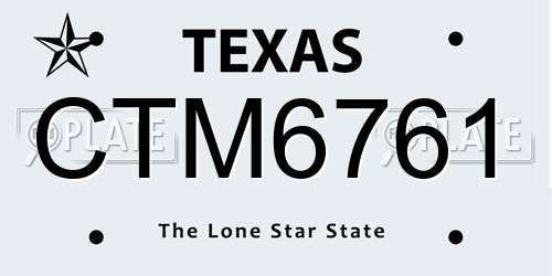CTM6761 Texas License Plate
