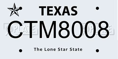 CTM8008 Texas License Plate