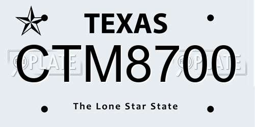 CTM8700 Texas License Plate