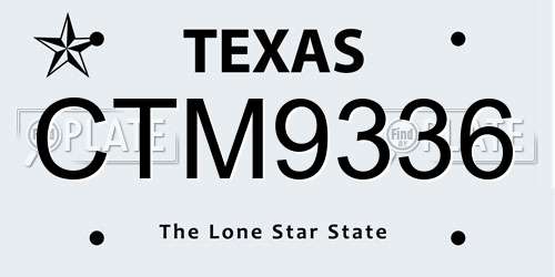 CTM9336 Texas License Plate