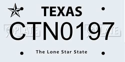 CTN0197 Texas License Plate