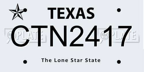 CTN2417 Texas License Plate