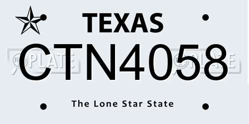 CTN4058 Texas License Plate