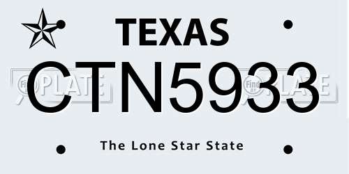 CTN5933 Texas License Plate