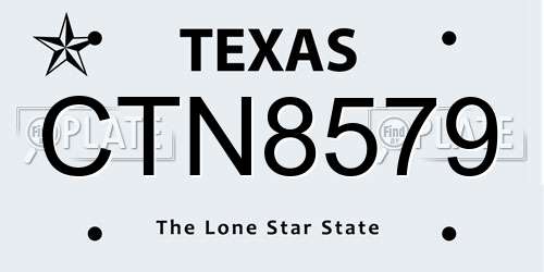 CTN8579 Texas License Plate