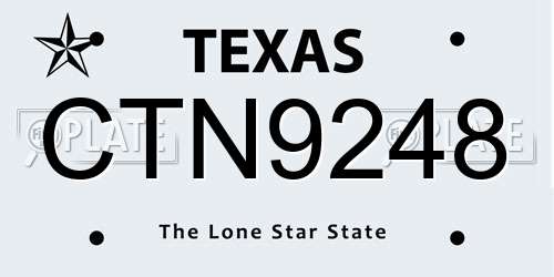 CTN9248 Texas License Plate