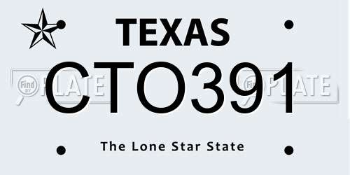 CTO391 Texas License Plate