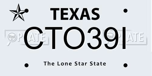 CTO39I Texas License Plate