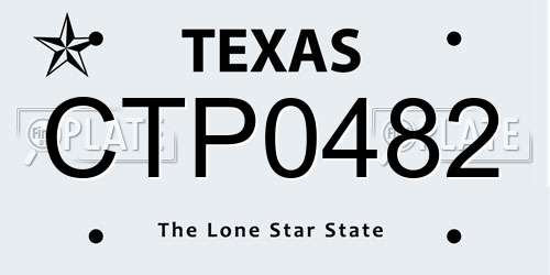 CTP0482 Texas License Plate