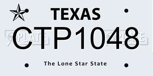 CTP1048 Texas License Plate