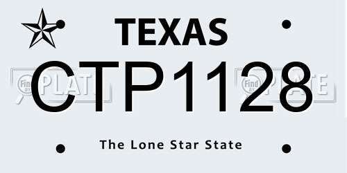 CTP1128 Texas License Plate