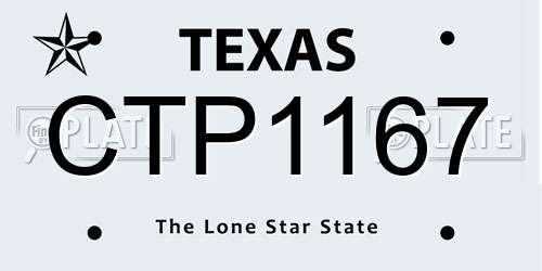 CTP1167 Texas License Plate