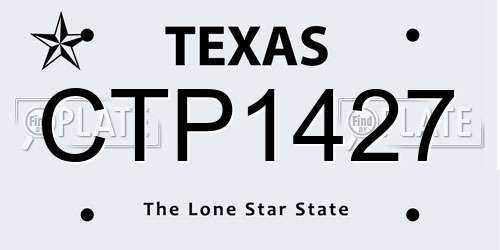 CTP1427 Texas License Plate
