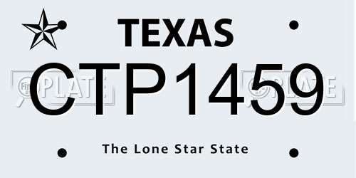 CTP1459 Texas License Plate