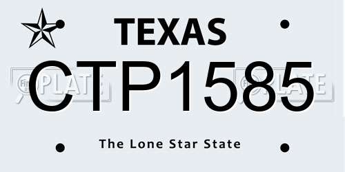 CTP1585 Texas License Plate