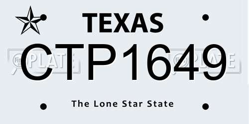 CTP1649 Texas License Plate