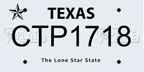 CTP1718 Texas License Plate