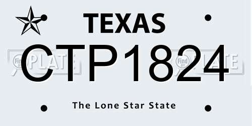CTP1824 Texas License Plate
