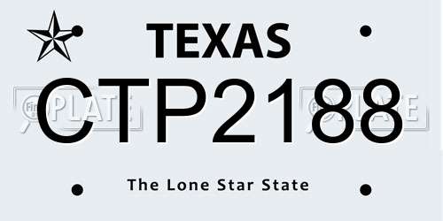 CTP2188 Texas License Plate