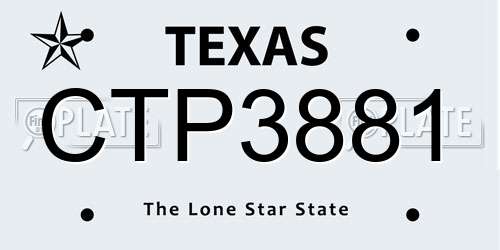 CTP3881 Texas License Plate