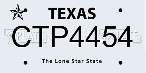 CTP4454 Texas License Plate