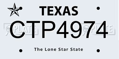 CTP4974 Texas License Plate