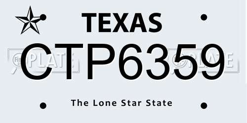 CTP6359 Texas License Plate