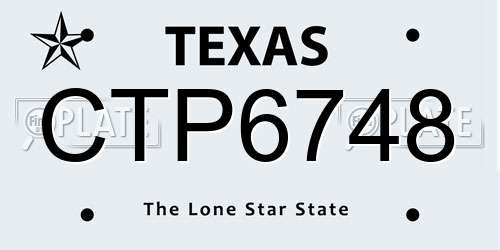 CTP6748 Texas License Plate
